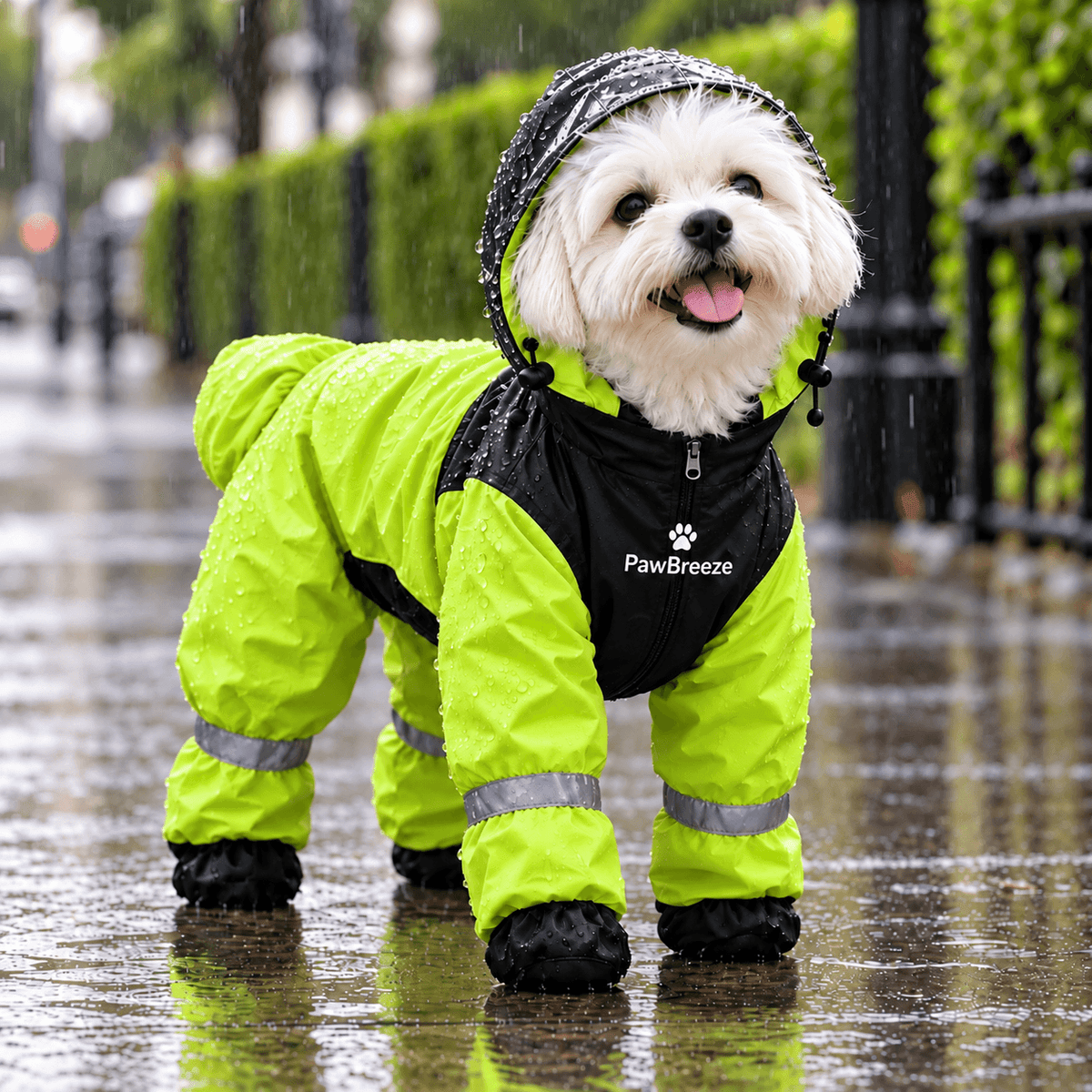 PawBreeze 4-paw dog raincoat