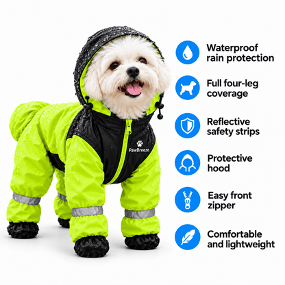 PawBreeze dog raincoat with full-body coverage